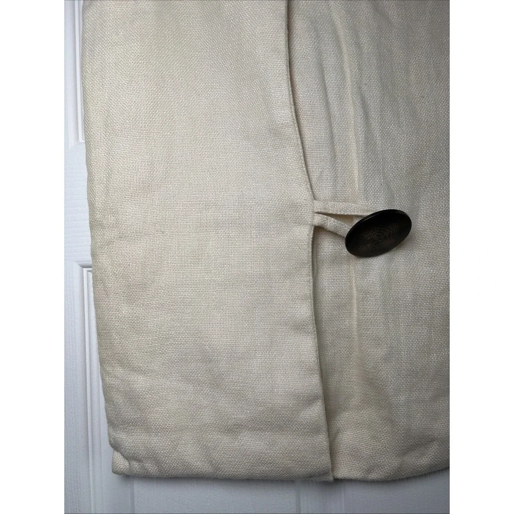 Pottery Barn Button Linen Pillow Cover Womens Size 18x18 Cream Ivory Farmhouse